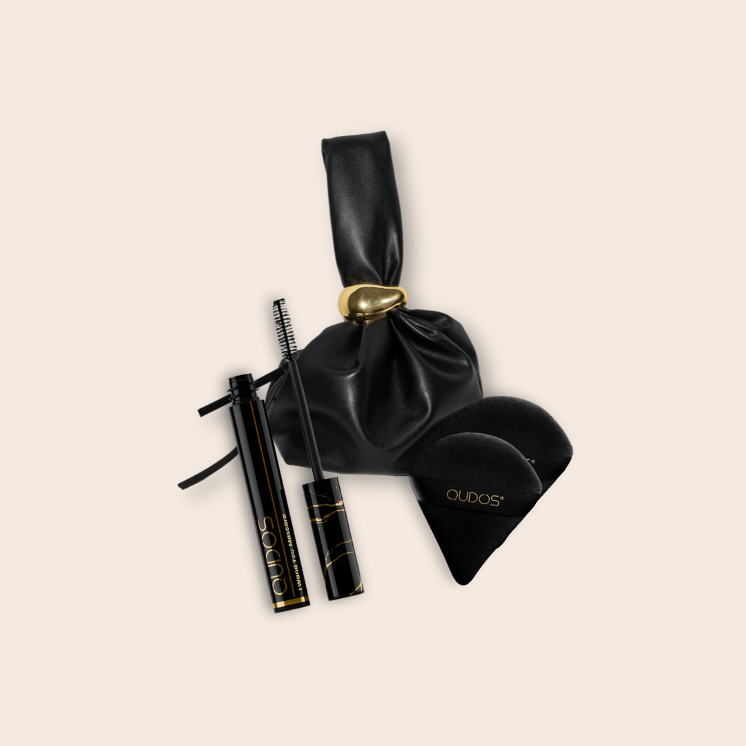 Qudos® Bestsellers Gift Set: I Wand You Mascara and Makeup Bag and Synergy Powderpuff Duo Gift Set