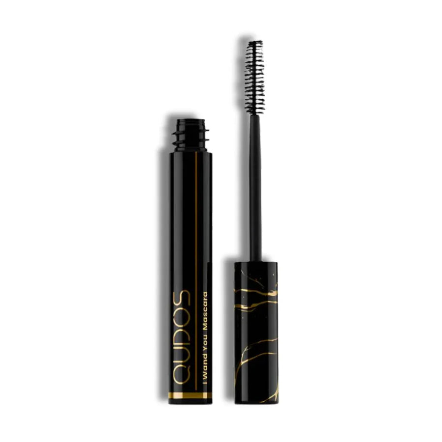 Qudos Black I Wand You mascara with  for thicker & fuller lashes. No smudge, no tear, easy to remove
