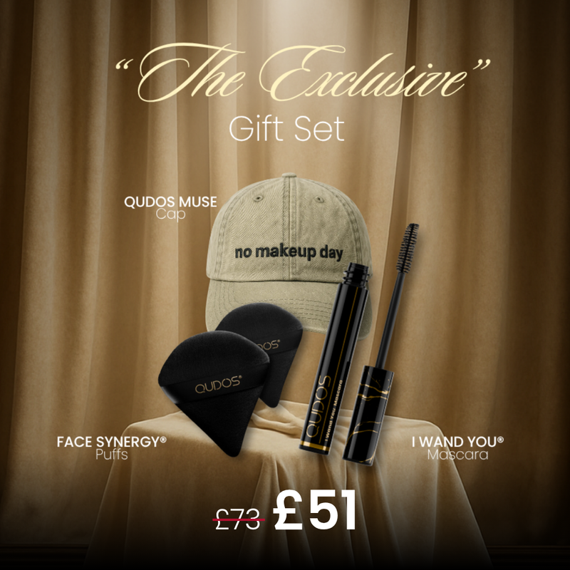 Qudos Beauty Exclusive Gift Set(mascara+powderpuffs+cap)